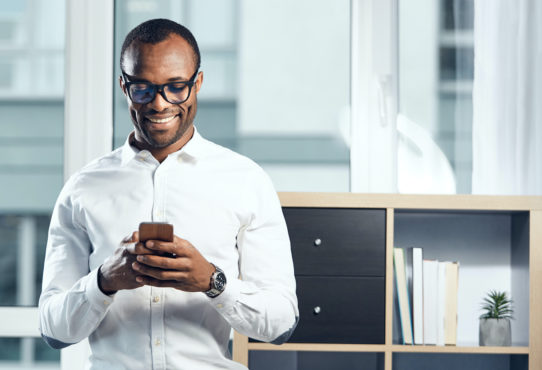 African Man with phone