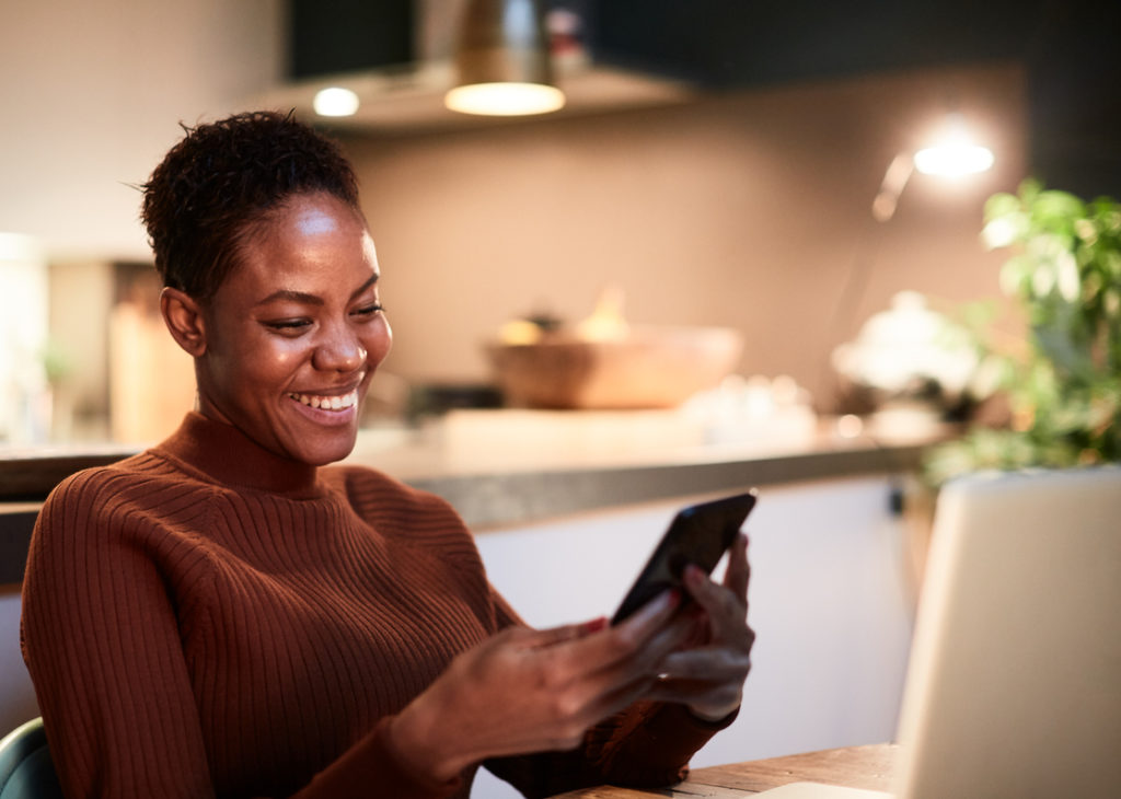 Woman sending money