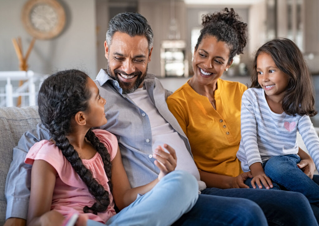 Happy family sharing a moment 