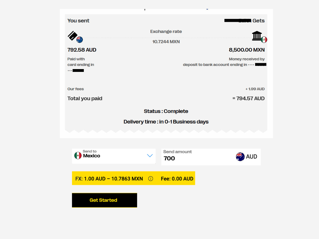 Example of hidden fee when remittance companies promote Zero fee