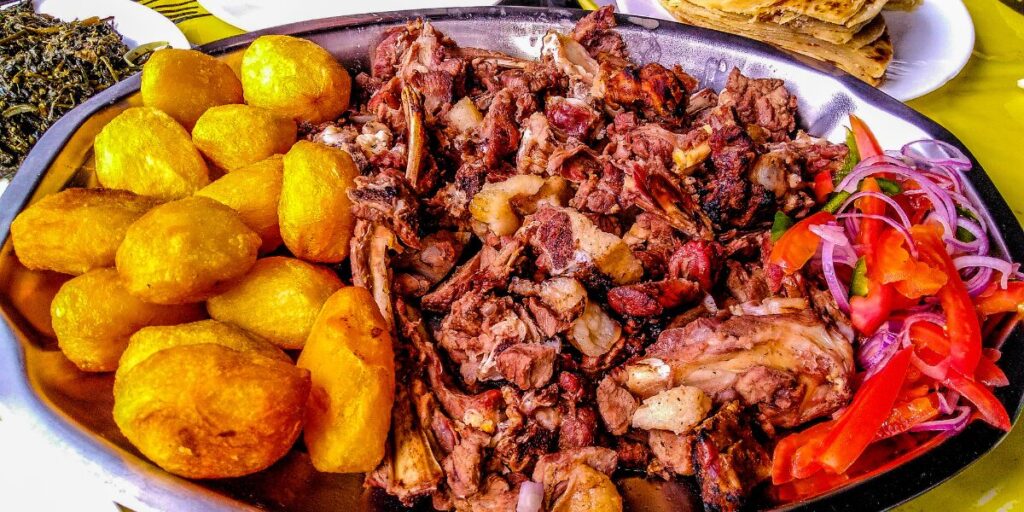 Nyama Choma - Traditional Kenyan dish. International christmas food